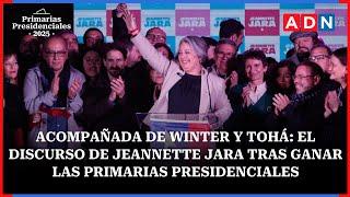 Acompañada de Winter y Tohá: el discurso de Jeannette Jara tras ganar las primarias presidenciales