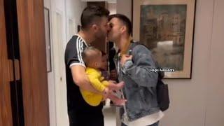 Gay Kiss Family baby toddler children daddies