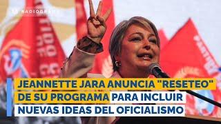 Jeannette Jara anuncia "reseteo" de su programa para incluir nuevas ideas del oficialismo