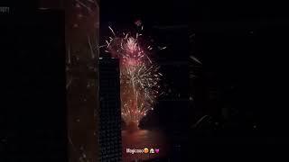 Millionaire girl enjoy firecracker show