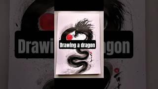 Drawing a dragon #inkdrawing #dragon #japaneseart #sumie