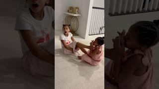 Dad catches daughter making little sister kiss her feet #shorts