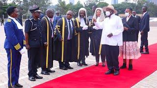Arrival of President Museveni and his wife, Janet, to deliver the State of the Nation Address 2025