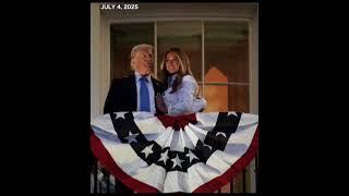 Trump giving Melania a KISS on Truman Balcony as crowd cheering