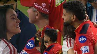 Preity Zinta Run To Kiss Shreyas Iyer Hug Shreyas Iyer, Ricky Ponting,Nehal,Prince Arya