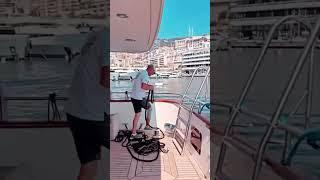 Millionaire docking his yacht in deck