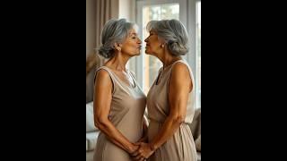 Aged Twins Women in Love #lesbian #Igbtq #kiss #ytshorts #youtubeshorts #shorts
