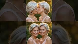60 Plus Twins in Love #lesbian #Igbtq #kiss #ytshorts #youtubeshorts #shorts